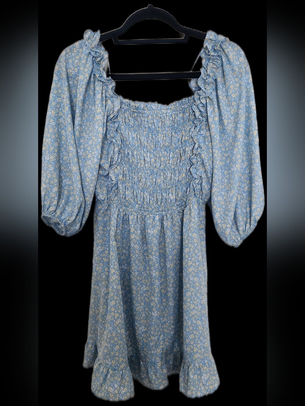 Blue Floral Cottagecore Dress